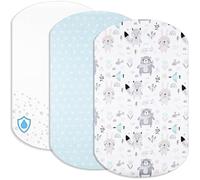 Lovely Hippo Draps Housses Cododo + 1 Alèse Protège Matelas Compatible Iora - Drap Housse Cododo 100% Coton - Alèse 100% Imperméable (Animaux Bleus, 60 x 80 cm)