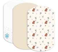 Lovely Hippo Draps Housses Cododo + 1 Alèse Protège Matelas Compatible Iora - Drap Housse Cododo 100% Coton - Alèse 100% Imperméable (Ourson, 60 x 80 cm)