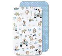 Lovely Hippo Draps Housses Cododo 100% Coton - Compatible Neste Up (55 x 90 cm, Safari Bleu)