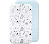 Lovely Hippo Draps Housses Cododo Compatible Neste Up, 100% Coton (55 x 90 cm, Animaux Bleus)
