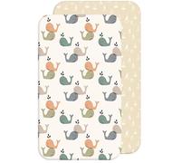 Lovely Hippo Draps Housses Cododo Compatible Neste Up, 100% Coton - Doux et Repsirants (Baleines, 55 x 90 cm)