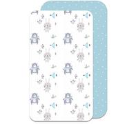 Lovely Hippo Draps Housses Cododo Compatible Next2Me - Drap House cododo 100% Coton (50 x 83 cm, Animaux Bleus)