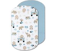 Lovely Hippo Draps Housses Cododo Iora Compatible - 100% Coton - Drap Housse cododo 60x80cm Compatible Iora (60 x 80 cm, Safari Bleu)
