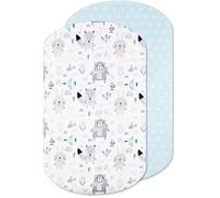 Lovely Hippo Draps Housses Cododo Iora Compatible - 100% Coton - Drap Housse cododo 60x80cm Compatible Iora (60 x 80 cm, Animaux Bleus)