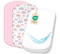Lovely Hippo Draps Housses Nacelle + 1 Alèse Protège Matelas 40x80 cm - Drap Housse 40x80 cm / 43x83 cm 100% Coton - Alèse couffin 100% Imperméable (Arc-en-Ciel, 43 x 83 cm)