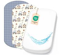 Lovely Hippo Draps Housses Nacelle + 1 Alèse Protège Matelas 40x80 cm - Drap Housse 40x80 cm / 43x83 cm 100% Coton - Alèse couffin 100% Imperméable (Tracteur, 43 x 83 cm)