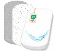 Lovely Hippo Draps Housses Nacelle + 1 Alèse Protège Matelas 40x80 cm - Drap Housse 40x80 cm / 43x83 cm 100% Coton - Alèse couffin 100% Imperméable (Constellation Grise, 43 x 83 cm)