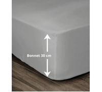 Lovely Home Drap-housse 100% coton 140x190x30 cm gris clair