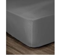 LOVELY HOME Drap Housse 100% coton 140x190x30 cm gris fonce Gris