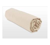 Lovely Home Drap housse 100% coton 180 x 200 avec bonnet 30 cm Beige clair