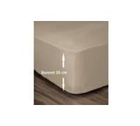LOVELY HOME Drap Housse 100% Coton 180x200cm - Bonnet 35cm - Beige