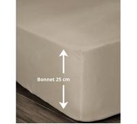 Lovely Home Drap-housse 100% coton 180 x 200 x 25 cm Beige