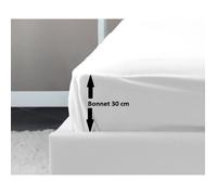LOVELY HOME Drap Housse 100% coton 180x200x30 cm blanc