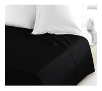 Lovely Home Drap plat 100% coton 180 x 290 cm 1 personne Noir