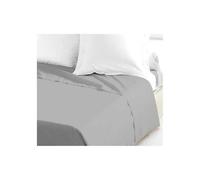 LOVELY HOME Drap Plat 100% coton 240x300 cm gris clair