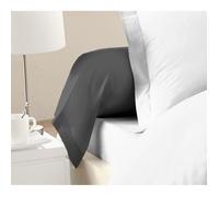 LOVELY HOME Lot de 2 Taies de Traversin 100% coton 85x185 cm gris foncé Gris