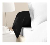 LOVELY HOME Lot de 2 Taies de Traversin 100% coton 85x185 cm noir