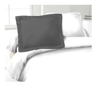 LOVELY HOME Lot de 2 Taies d'Oreillers 100% coton 50x70 cm - Gris foncé