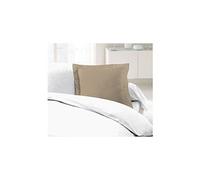 LOVELY HOME Lot de 2 Taies d'Oreillers 100% coton 63x63 cm beige