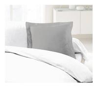LOVELY HOME Lot de 2 Taies d'Oreillers 100% coton 63x63 cm - Gris clair