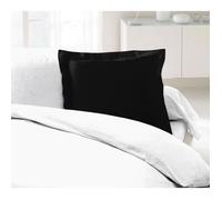 LOVELY HOME Lot de 2 Taies d'Oreillers 100% coton 63x63 cm - Noir