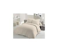Lovely Home Parure de couette 220 x 240 cm 100 % coton Beige ivoire