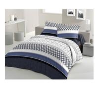 LOVELY HOME Parure de couette Coton BOOGIE Bleu 240x260cm