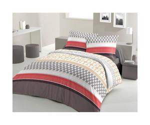 Lovely Home Parure de Couette Coton Boogie Corail 220x240cm