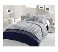 LOVELY HOME Parure de couette Coton RAINBOW - Bleu marine - 220x240 cm