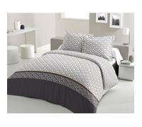 LOVELY HOME Parure de couette Coton RAINBOW - Gris - 220x240 cm
