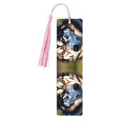 Lovely Husky Lot de 5 marque-pages artistiques pour femme, pompons en bois, fournitures d'étude