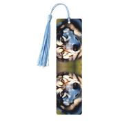 Lovely Husky Lot de 5 marque-pages artistiques pour femme, pompons en bois, fournitures d'étude