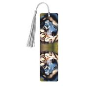 Lovely Husky Lot de 5 marque-pages artistiques pour femme, pompons en bois, fournitures d'étude