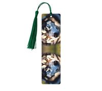 Lovely Husky Lot de 5 marque-pages artistiques pour femme, pompons en bois, fournitures d'étude