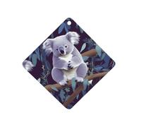 Lovely Koala Désodorisant de voiture à suspendre, tablettes d'aromathérapie de voiture parfumées longue durée, cartes parfumées au losange pour véhicules, chambre à coucher, armoire, style noir