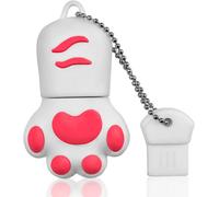 Lovely Pendrive 64GB USB Flash Drive 64GB Cartoon USB 2.0 Cat Paw Memory Stick Pen Drive for Gift, PC, Tablet Data Storage (White)