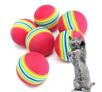 Lovely Pet Lot de 10 balles arc-en-ciel flottantes en EVA pour chat 3,5 cm
