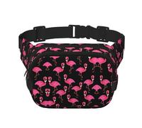 Lovely Pink Flamingos Square Double Layer Waist Bag Belt - Uni Everywhere Fanny Pack Purse for Running, Travel, Hiking, Fitness, Black, One Size, Noir , Taille unique
