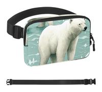 Lovely Polar Bear in Winter-1622 Sac banane pour homme et femme avec sangle réglable, sac banane tendance pour voyage, plein air, course à pied, randonnée, multicolore, multicolore,