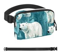 Lovely Polar Bear Walking-1620 Sac banane unisexe de style : sacs banane tendance, sacs à bandoulière sport minces à la mode pour jogging, randonnée, randonneur, femme, homme, multicolore, 4 x 23 x 15