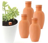 Lovely Ran Lot de 4 Globes d'arrosage de Plantes de 7,9 cm avec Couvercle en Terre Cuite - Système d'arrosage périphérique - Système d'arrosage Automatique