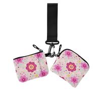 Lovely Red Flowers Lot de 2 portefeuilles doubles pour femme avec dragonne pour un usage quotidien, Jolies fleurs rouges, 1 size, Décontracté