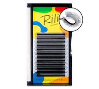 LOVELY Rili Extension de Cils Volume YY 2x2D - Éventails de Cils D Curl, 9mm, 12 rangées - Cils synthétiques noirs - Extensions professionnelles pour stylistes en technique volume