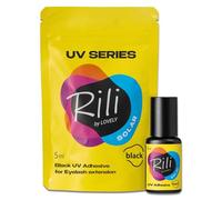 LOVELY Rili SOLAR Colle à cils UV noire 5 ml pour extensions de cils avec lumière UV - Faible vapeur, durcissement immédiat, adhérence fiable dans tous les climats - Convient pour une utilisation