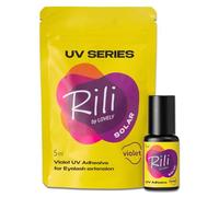 LOVELY Rili SOLAR Colle à cils UV Violet 5 ml pour extensions de cils - Durcissement rapide, faible vapeur & stable dans toutes les conditions d'humidité - Convient pour une utilisation extérieure et