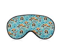 Lovely Sea Otters Sleeping Blindfold Mask Cute Eye Shade Cover avec sangle réglable pour femmes hommes nuit