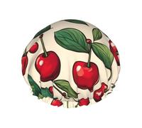 Lovely Sweet Cherry Bonnet de douche réutilisable pour femme, double couche imperméable, essentiels de traitement capillaire