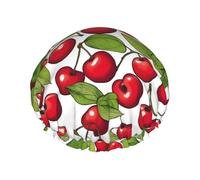 Lovely Sweet Cherry Bonnet de douche réutilisable pour femme, double couche imperméable, essentiels de traitement capillaire