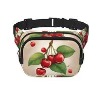 Lovely Sweet Cherry Sac de taille carré double couche imprimé rouge sac de voyage avec Bel réglable, noir, One Size