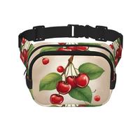 Lovely Sweet Red Cherry 1 Sac banane tendance unisexe pour l'entraînement, la course, les voyages et la randonnée, Noir , Taille unique